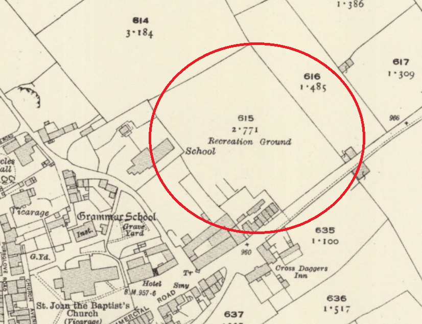Tideswell - Football field : Map credit National Library of Scotland